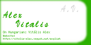 alex vitalis business card